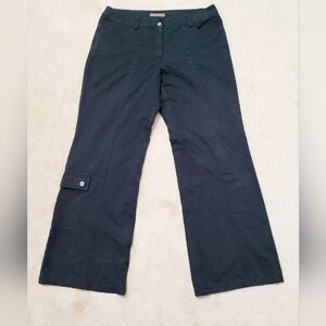 S. Oliver Pants Wide Leg Cargo Y2K Black Woman's Size 40 TINKA